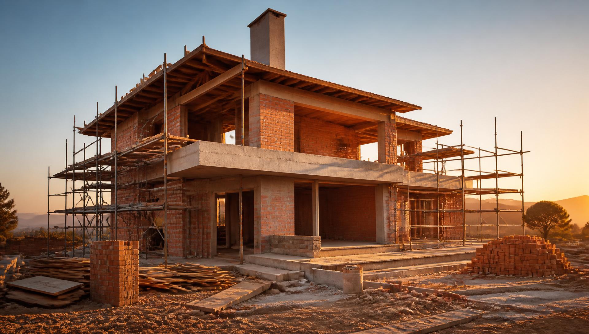 Chantier de construction moderne en France